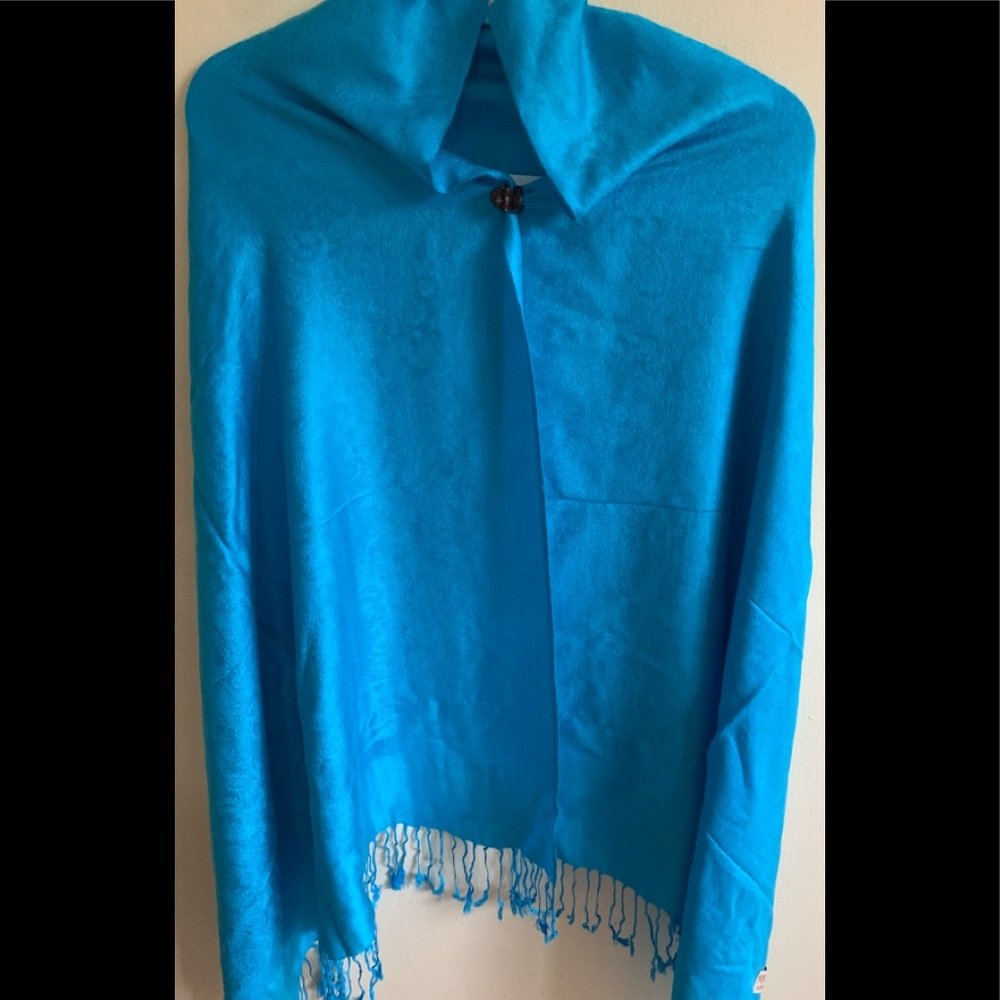 New• Turquoise Paisley Pashmina,Scarf Shawl,Wrap,Stole,Head Cover, Reversible
